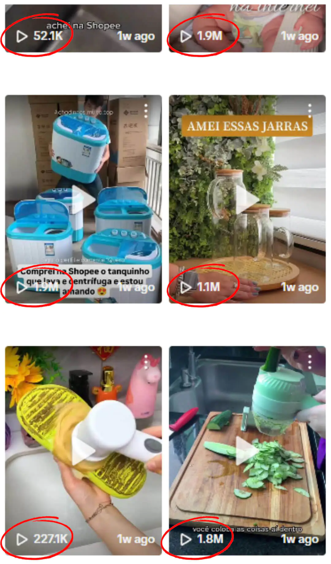 Vídeos com milhões de visualizações